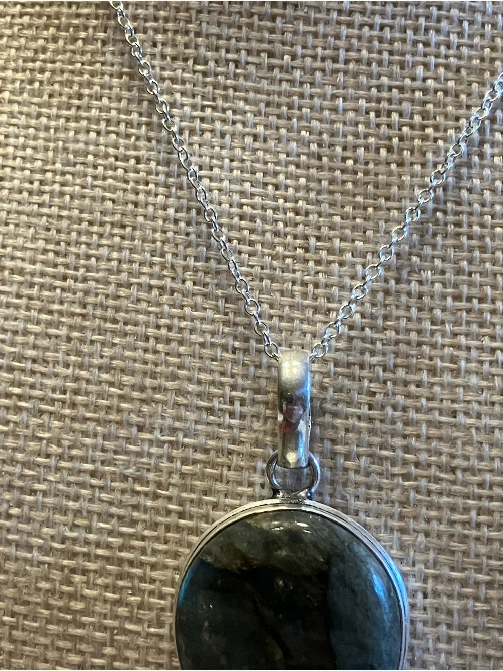 LABRADORITE PENDANT And BRACELET BOTH PIECES ARE STERLING SILVER STAMPED - Picture 11 of 15